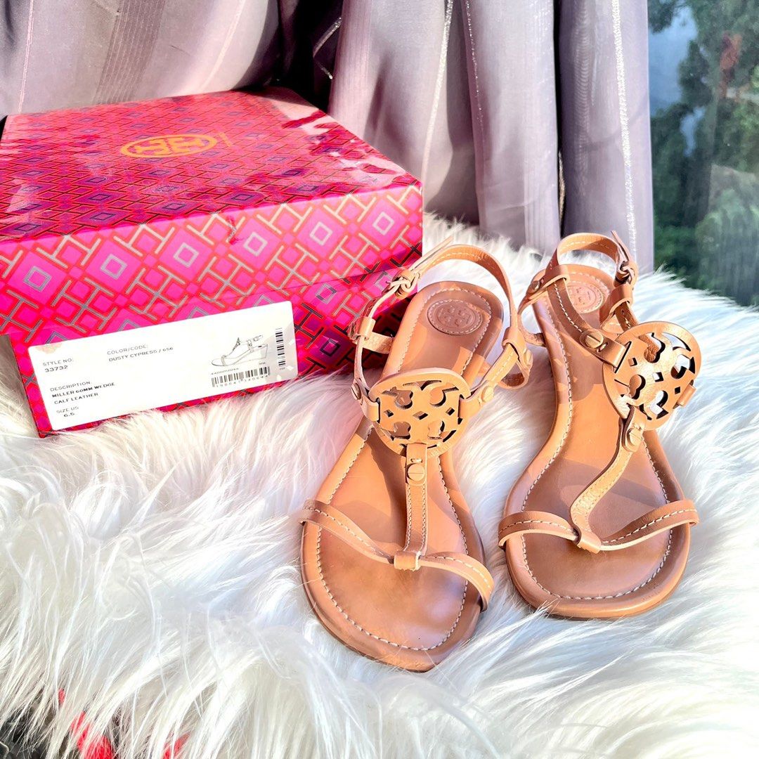 Tory Burch Miller Wedge Sandal Dusty Cypress