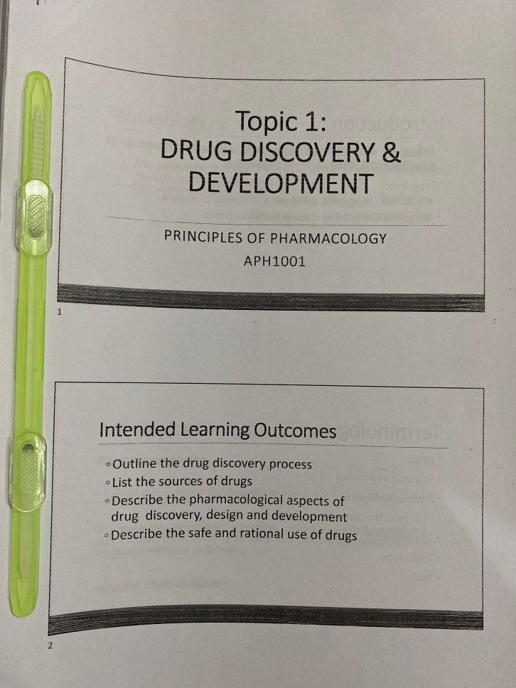 Temasek Polytechnic Pharmaceutical Science Year 1 Lecture Notes ...