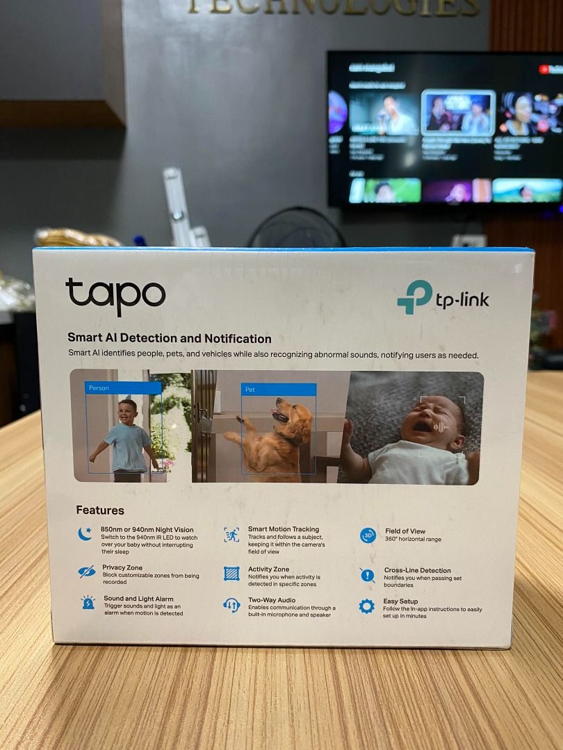 TP-Link Tapo Pan and Tilt AI Security Camera C255 White, Furniture ...