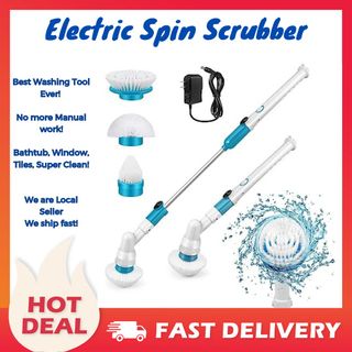 1set Super Electric Spin Scrubber, Rechargeable Bathroom Scrubber