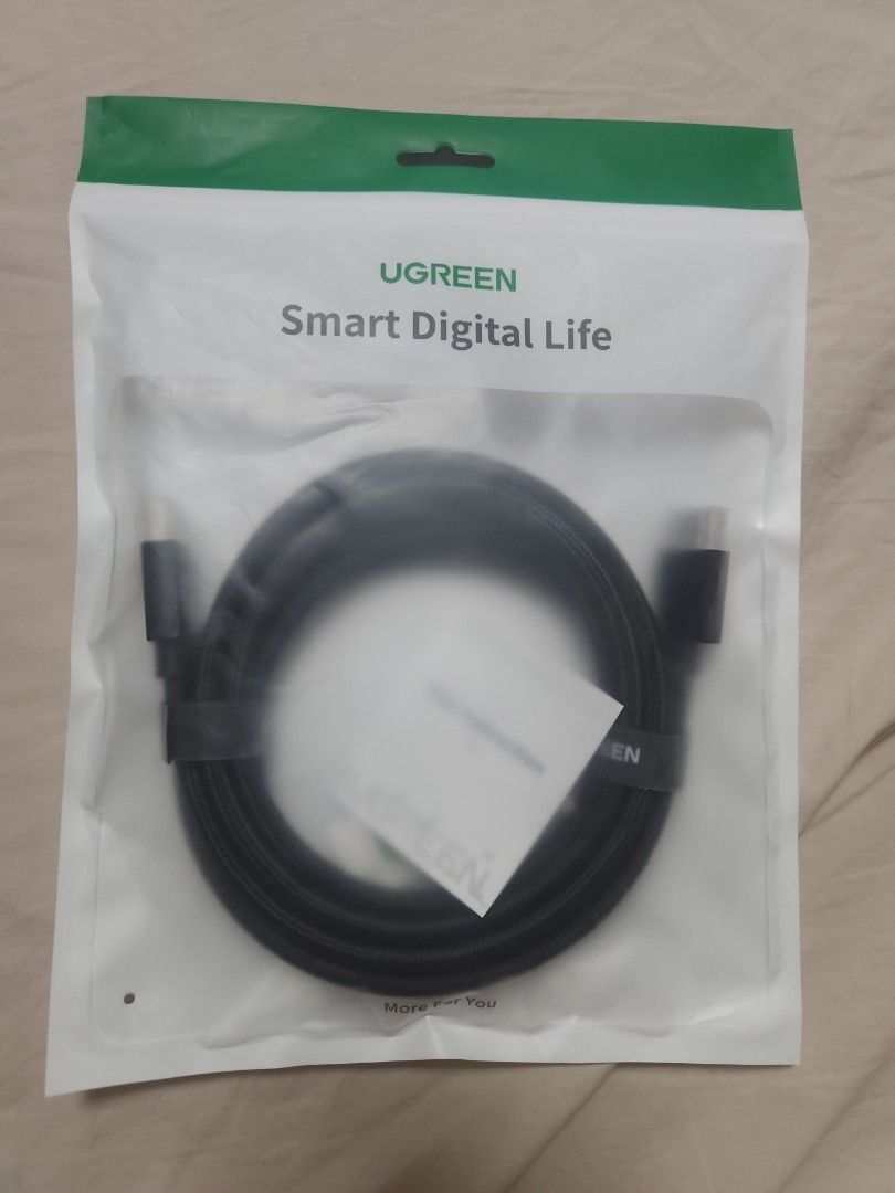 Ugreen 3m 1.4 display port cable (Category: Cables & Adaptors) located in Manila. Submitted by sound.solution (Listing ID 1240545401, Image 1). Description: brand new ugreen display port 1.4 male to male plastic case braided cable length - 3m.