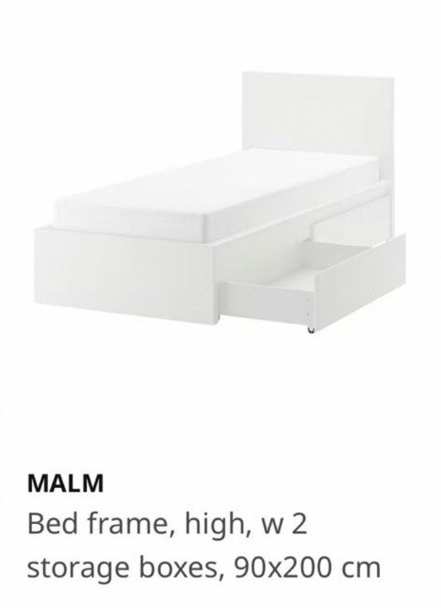 Used Ikea MALM Bed Frame with Drawers, Furniture & Home Living