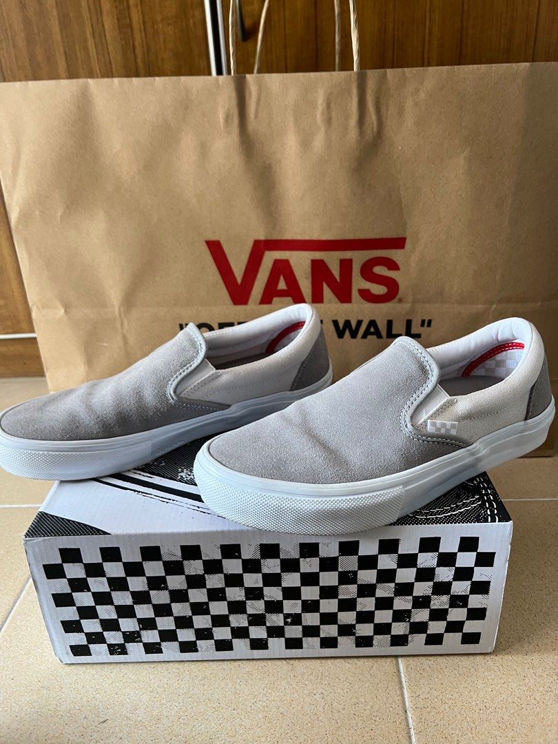 Light grey van slip ons store