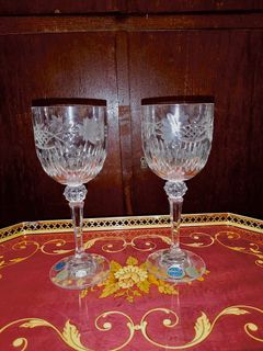 Vintage bohemian crystal wine glasses