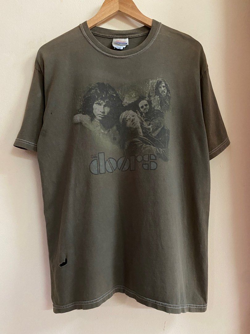 The Doors Official Men's Photo T-Shirt - Navy Blue With Square Band Member Photos
