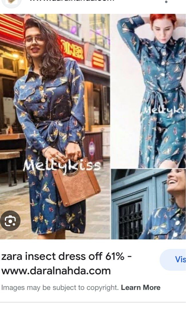 Zara Insect Print Belt Dress Women s Fashion Dresses Sets