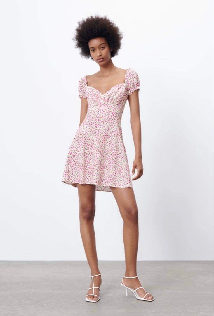 Zara mini floral sales dress