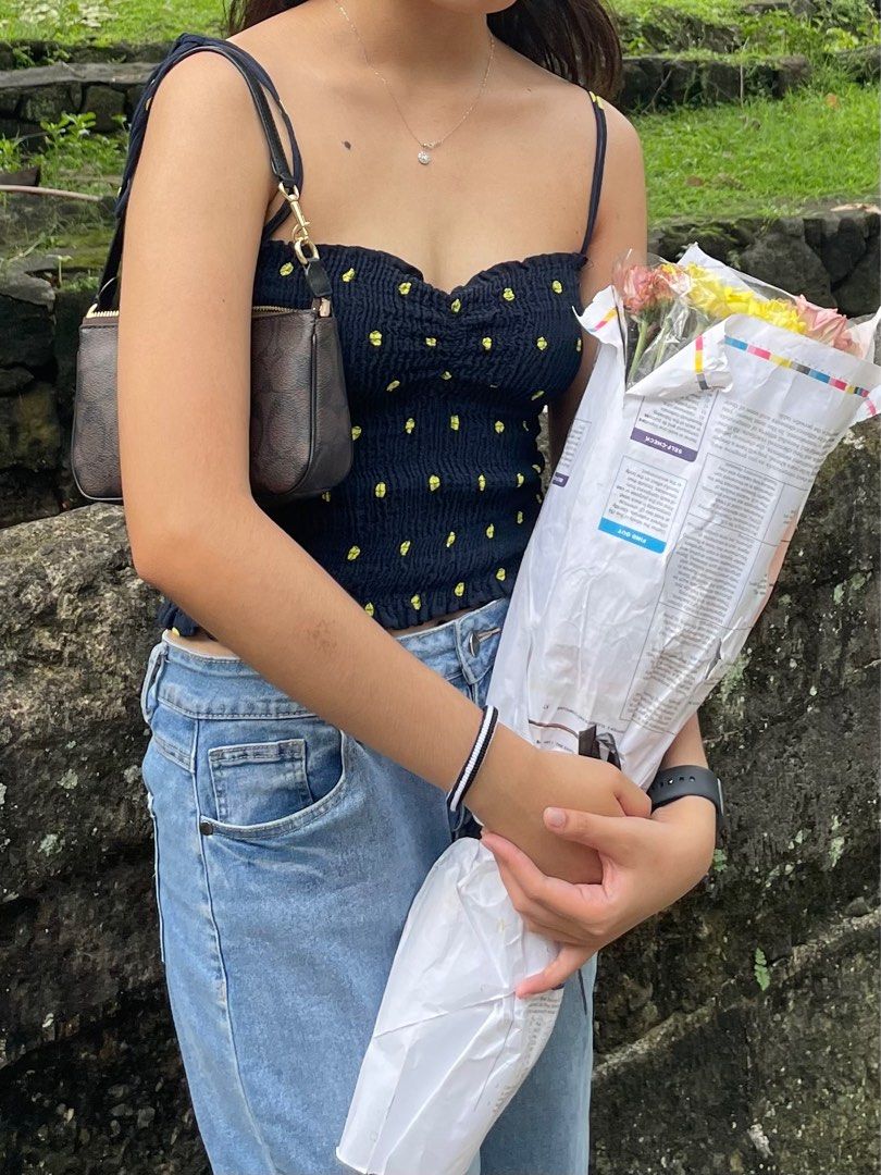 zara polka dot ruched top (Category: Sleeveless) located in Manila. Submitted by ksooos (Listing ID 1240528118, Image 2). Description: 💐 still super flawless 💐 xs - m.