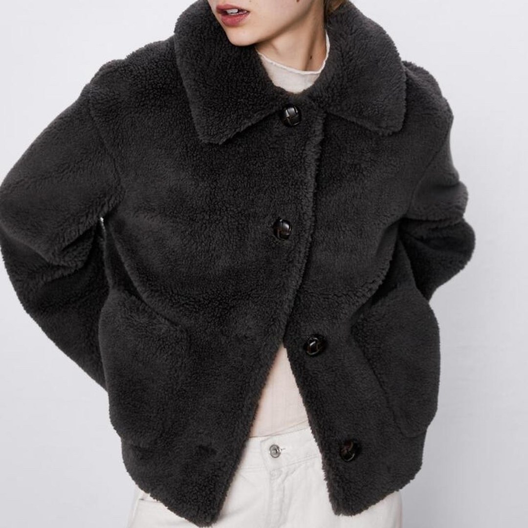Black teddy hotsell coat zara