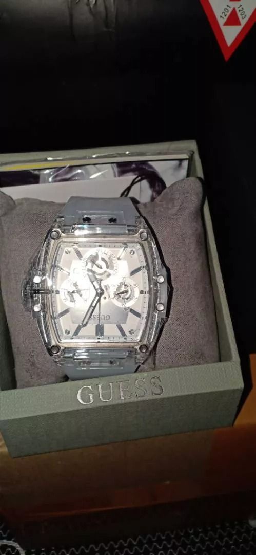 GUESS Mens Clear Multi-function Watch - GW0203G1