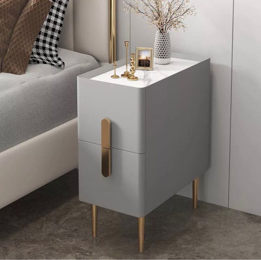 Grey scandi bedside table store