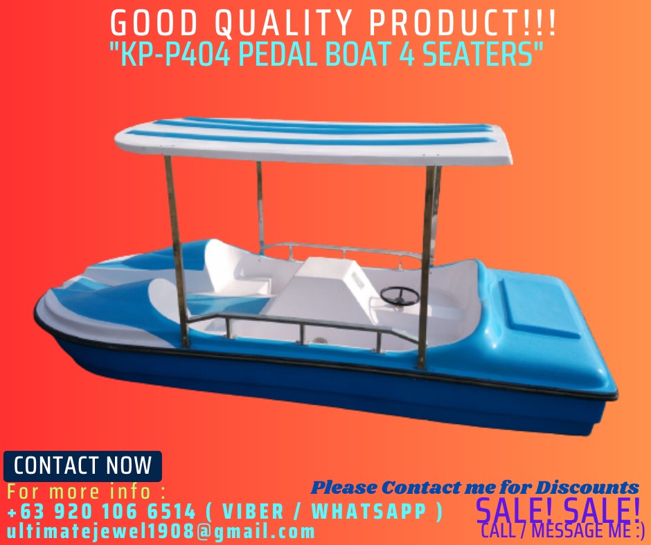 4 SEATERS KPP404 PEDAL BOAT FREE CUSTOMIZE COLOR AND BRAND NEW PEDAL