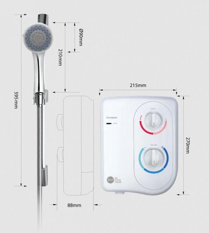 707 Compact Instant Water Heater, TV u0026 Home Appliances, Water Heater u0026  Instant Showers on Carousell