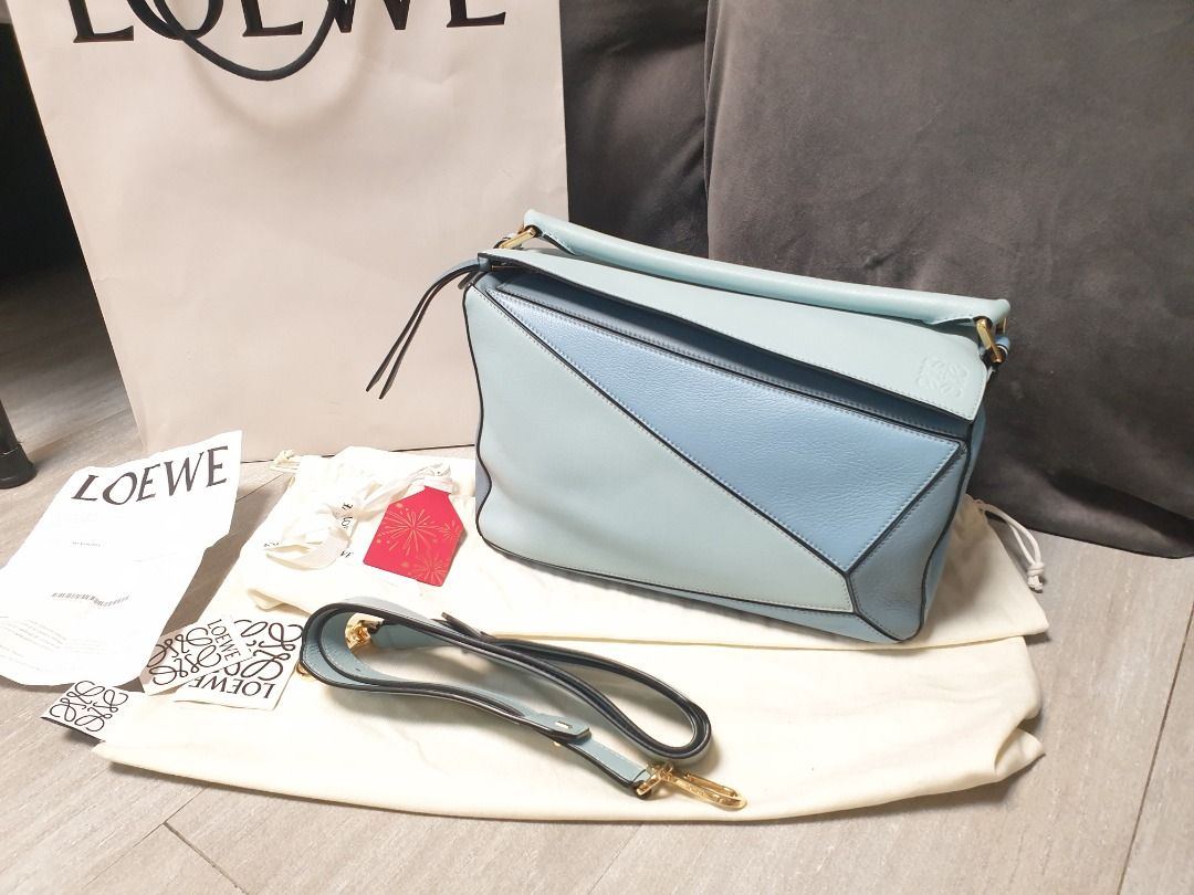 Loewe Small Puzzle Bag in Aqua, Light Blue & Stone Blue