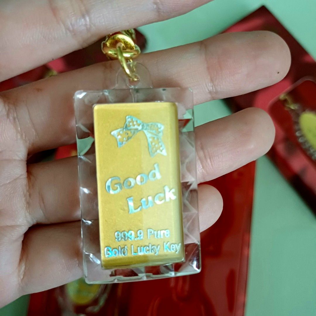 999.9 Pure Gold Keychain office clearance sale