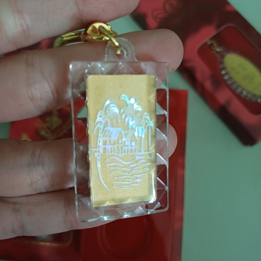 999.9 Pure Gold Keychain office clearance sale