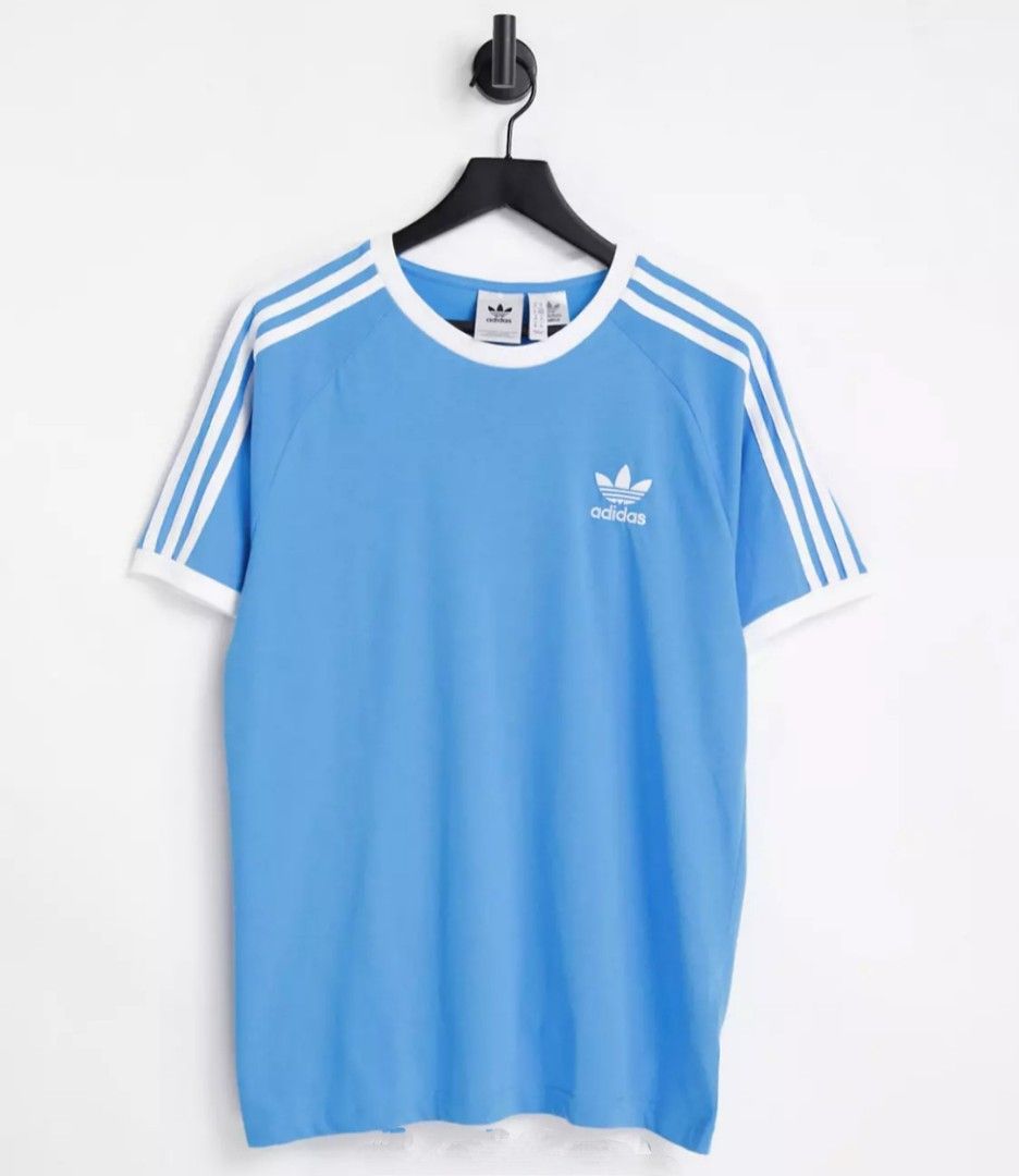 Adidas 3-Stripes Women Blue Sky, Fesyen Wanita, Pakaian Wanita, Atasan di  Carousell