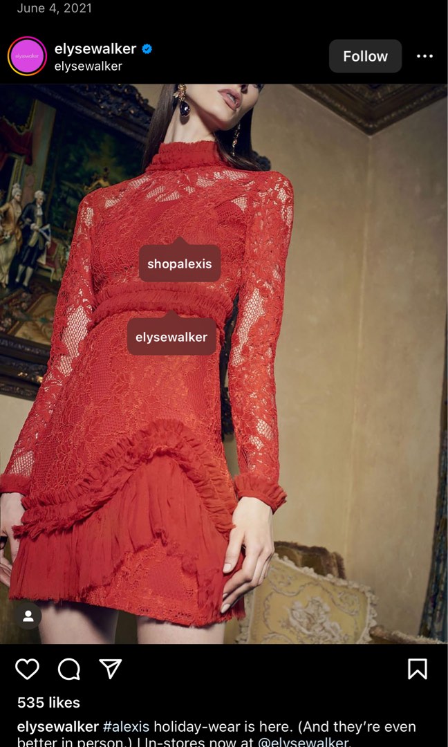 Alexis Wilhemina Lace Mock Neck Mini Dress In Red Women s Fashion