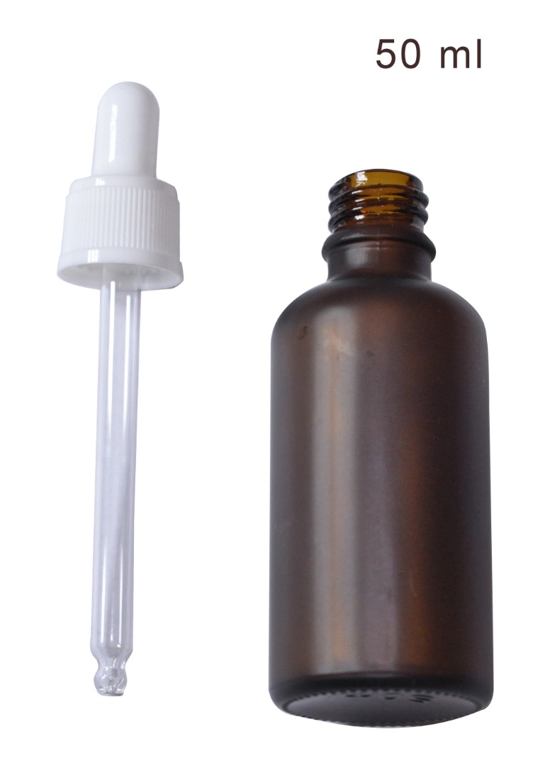 Amber Glass Bottle With Eye Dropper (Empty) NEW, Beauty & Personal