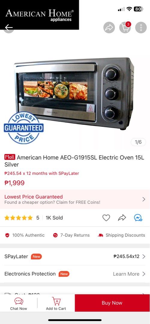 American Home Electric Oven 15L on Carousell