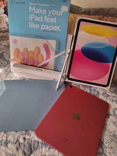 Apple iPad 10th Gen Pink 64GB + Apple Pencil + STM Case + Paperlike Screen Protector