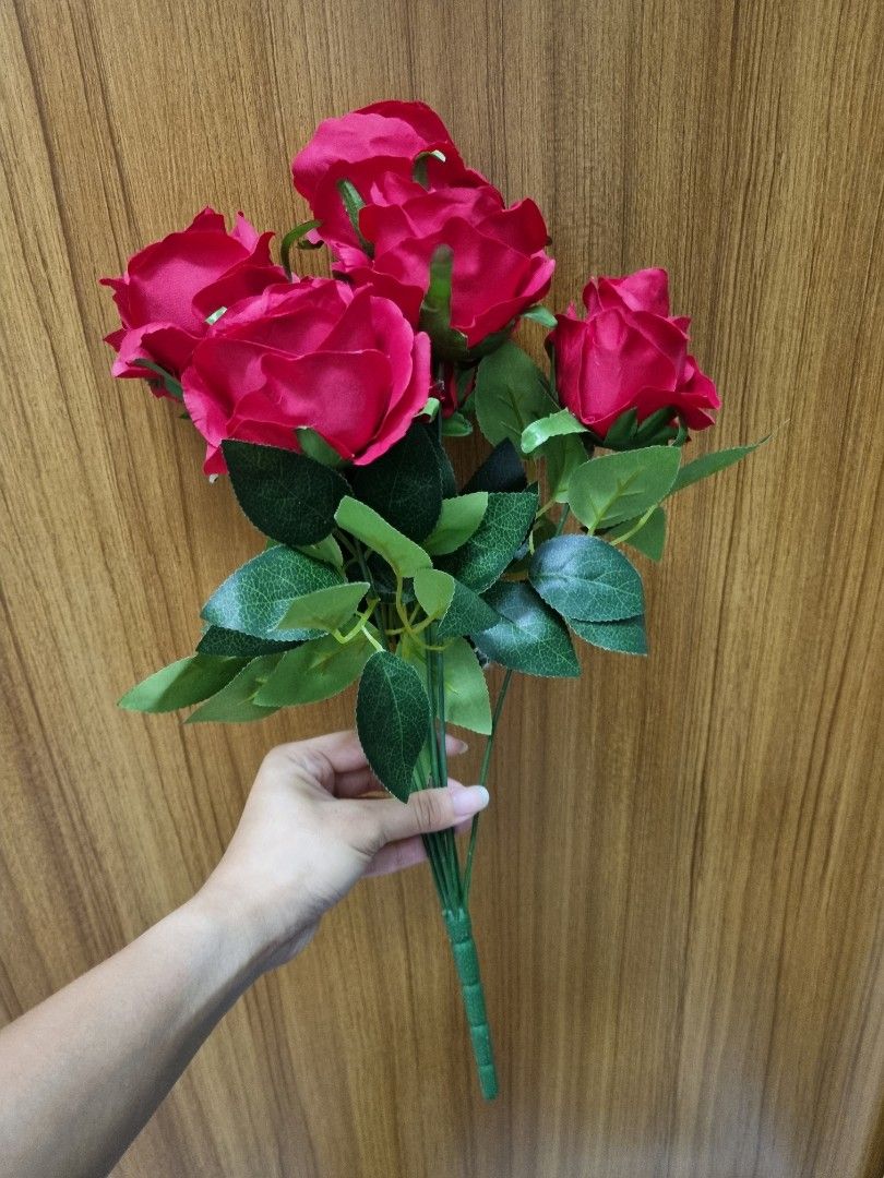 Artificial Red Roses, Furniture & Home Living, Home Decor, Artificial