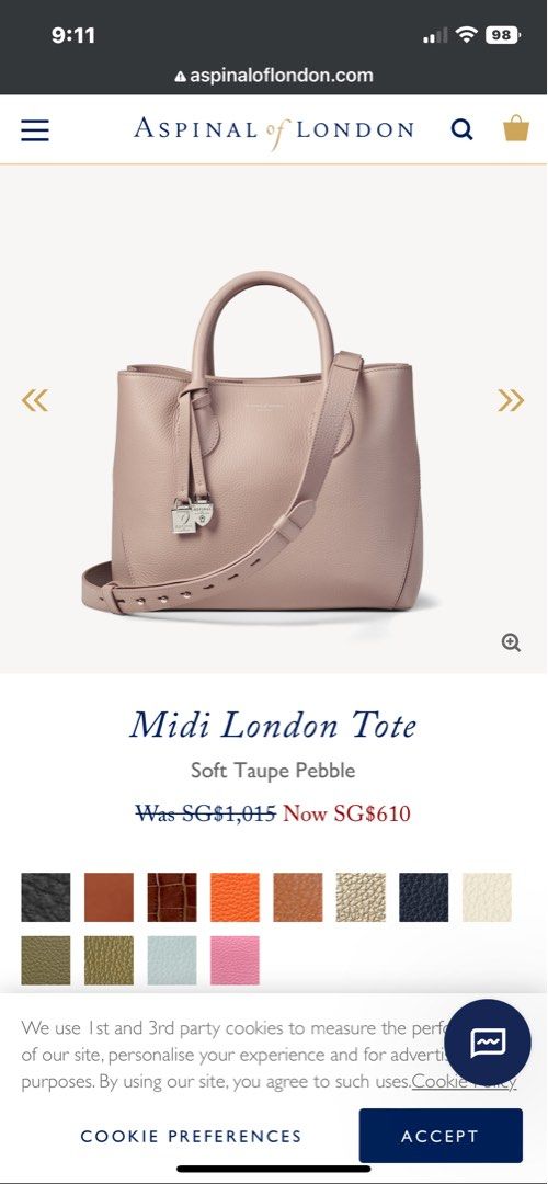 Soft Taupe Pebble London Tote