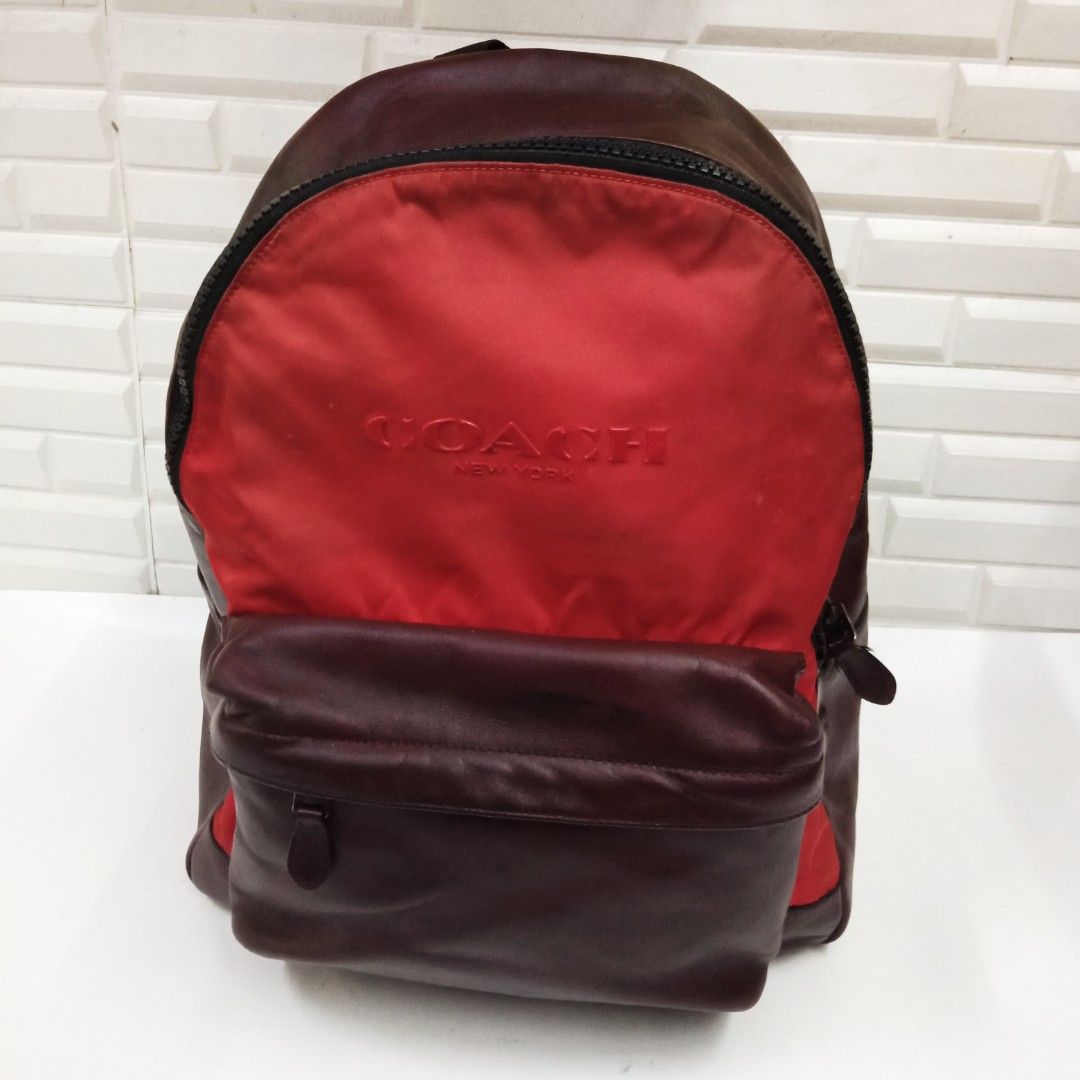 Authentic Coach Red Nylon Backpack Black Size XL Men s Fashion