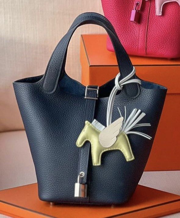 Hermès Rodeo Pegase Bag Charm MM Jaune Bourgeon/Bleu Brume/Nata – Coco  Approved Studio