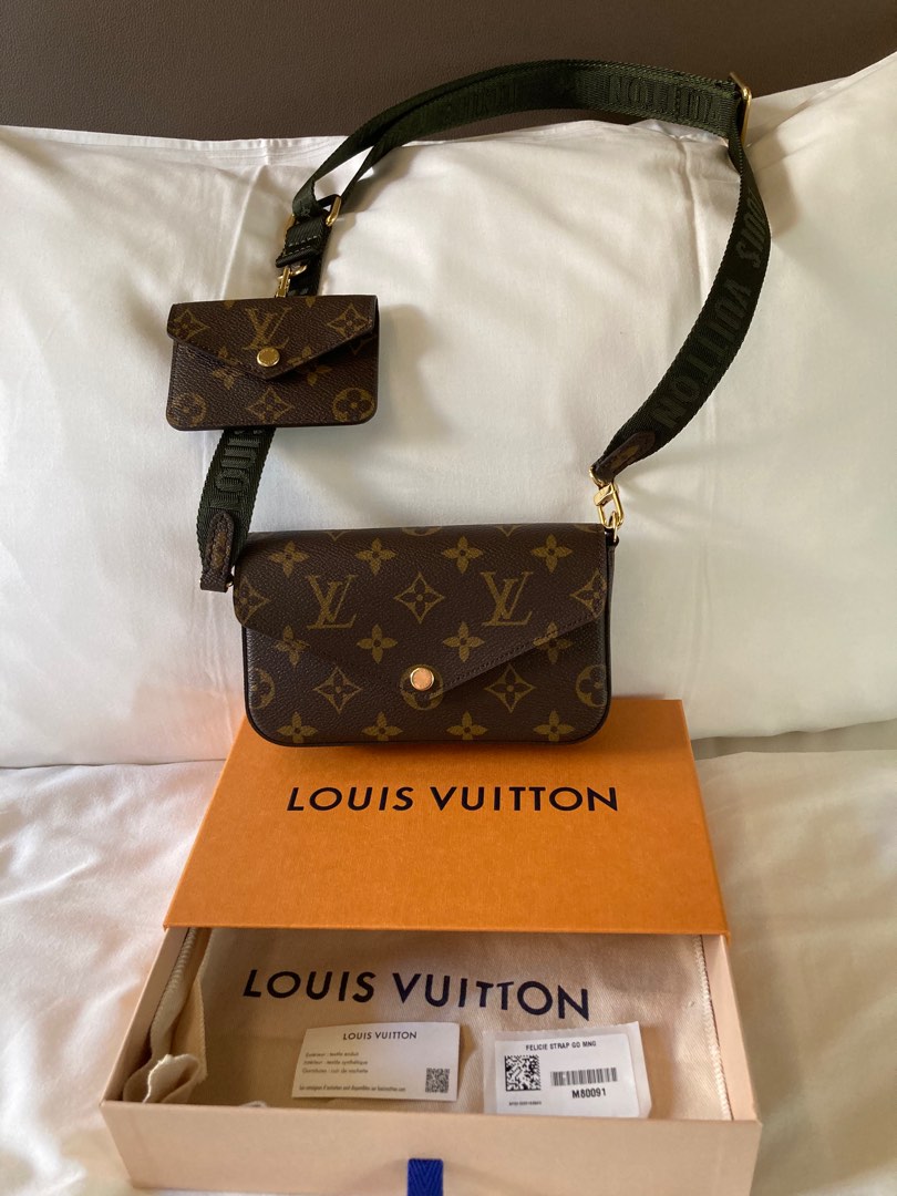 Louis Vuitton Lv Ghw Felicie Strap & Go Shoulder Bag M80091 Monogram Brown  Green