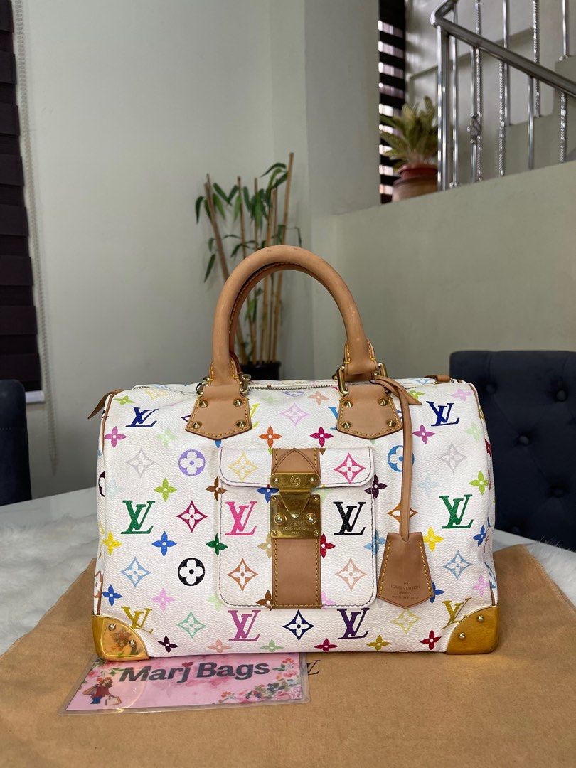 Speedy leather bowling bag Louis Vuitton Multicolour in Leather