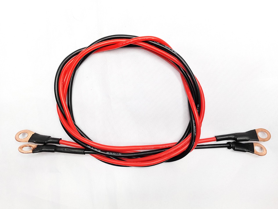 BATTERY CABLE CONNECTION, SILICON WIRE 16AWG and 30A BATTERY LUGS