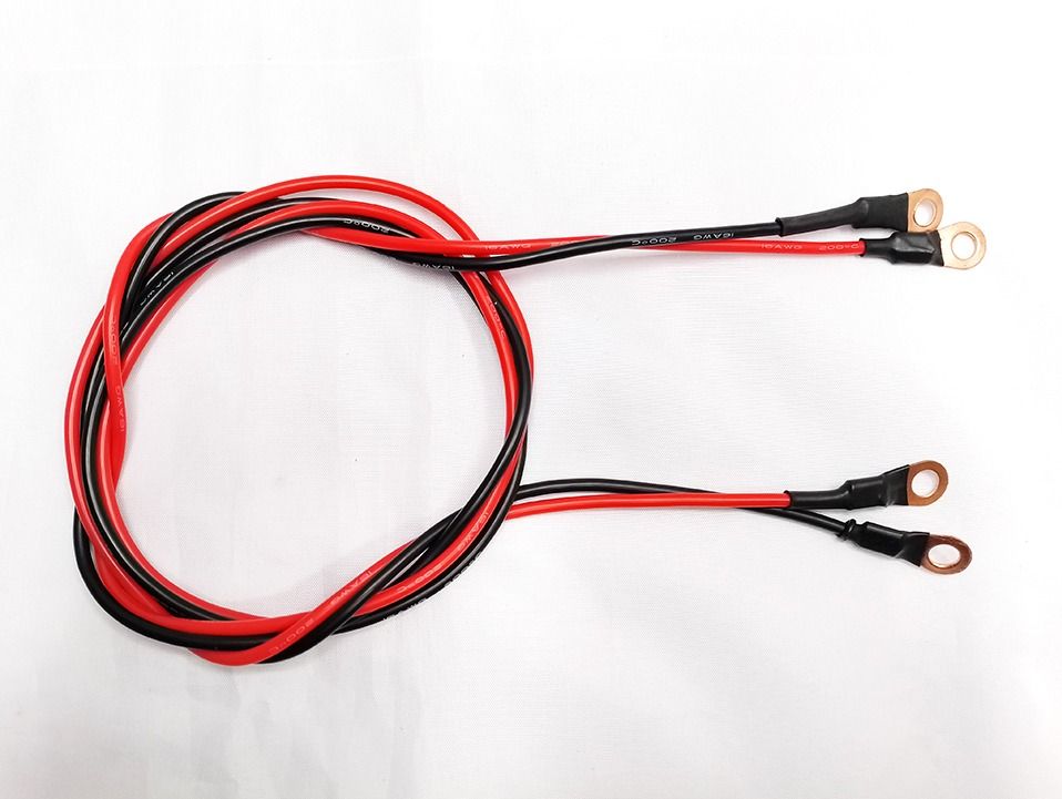 BATTERY CABLE CONNECTION, SILICON WIRE 16AWG and 30A BATTERY LUGS