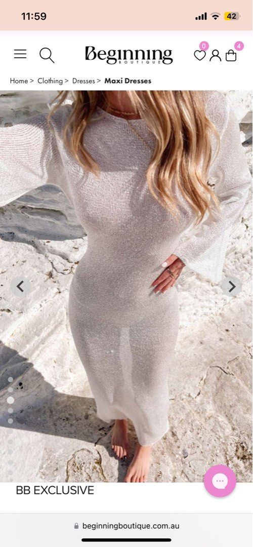 Kendrick White Sequin Knit Long Sleeve Maxi Dress – Beginning Boutique