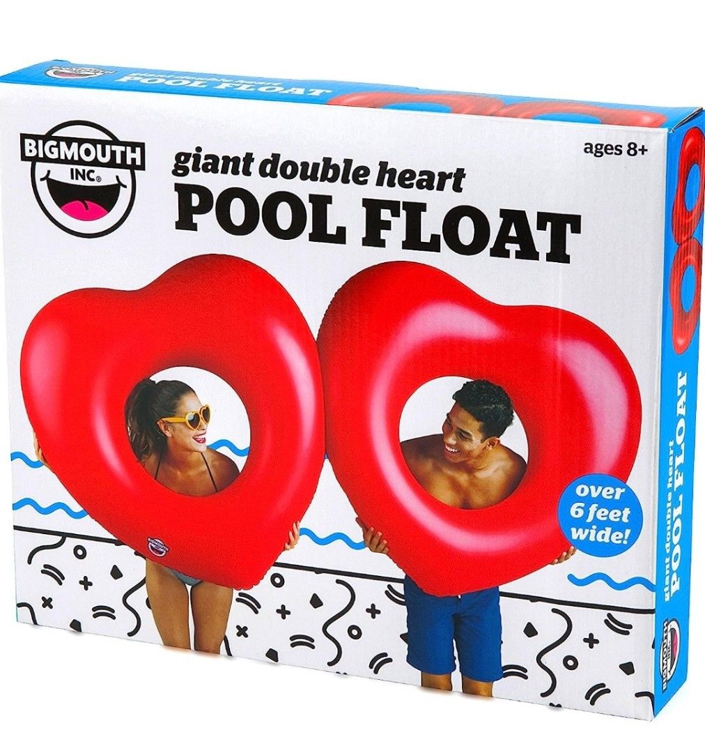 BIGMOUTH INC Giant Double Heart Pool Float, Sports Equipment, Sports