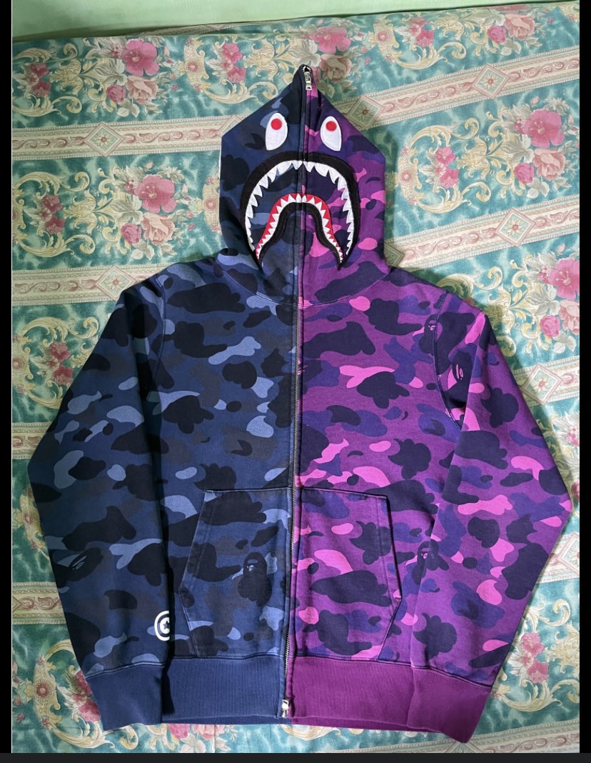 Purple and blue clearance bape jacket