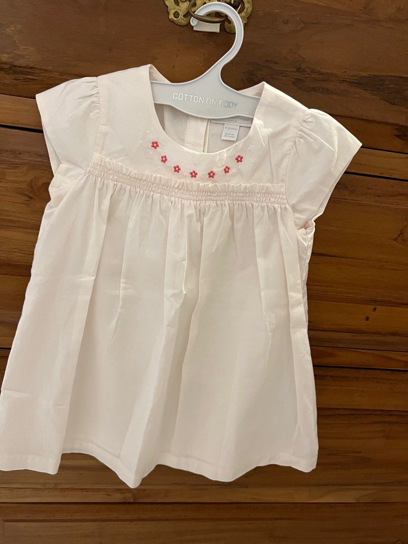 Brand new the white company light pink embroidery dress 12 18m