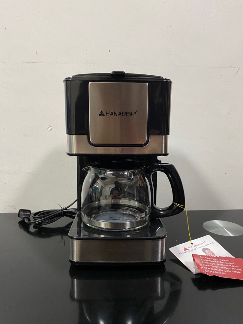 BRANDNEW Hanabishi Coffee Maker HCM15XB Up to 6 cups, illuminated