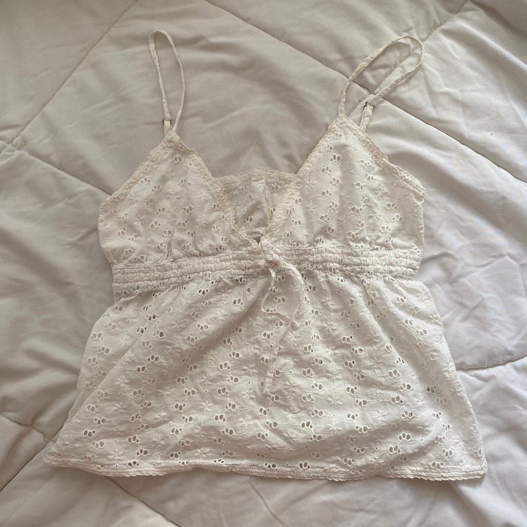 Brandy Melville Eyelet Edith Top on Carousell