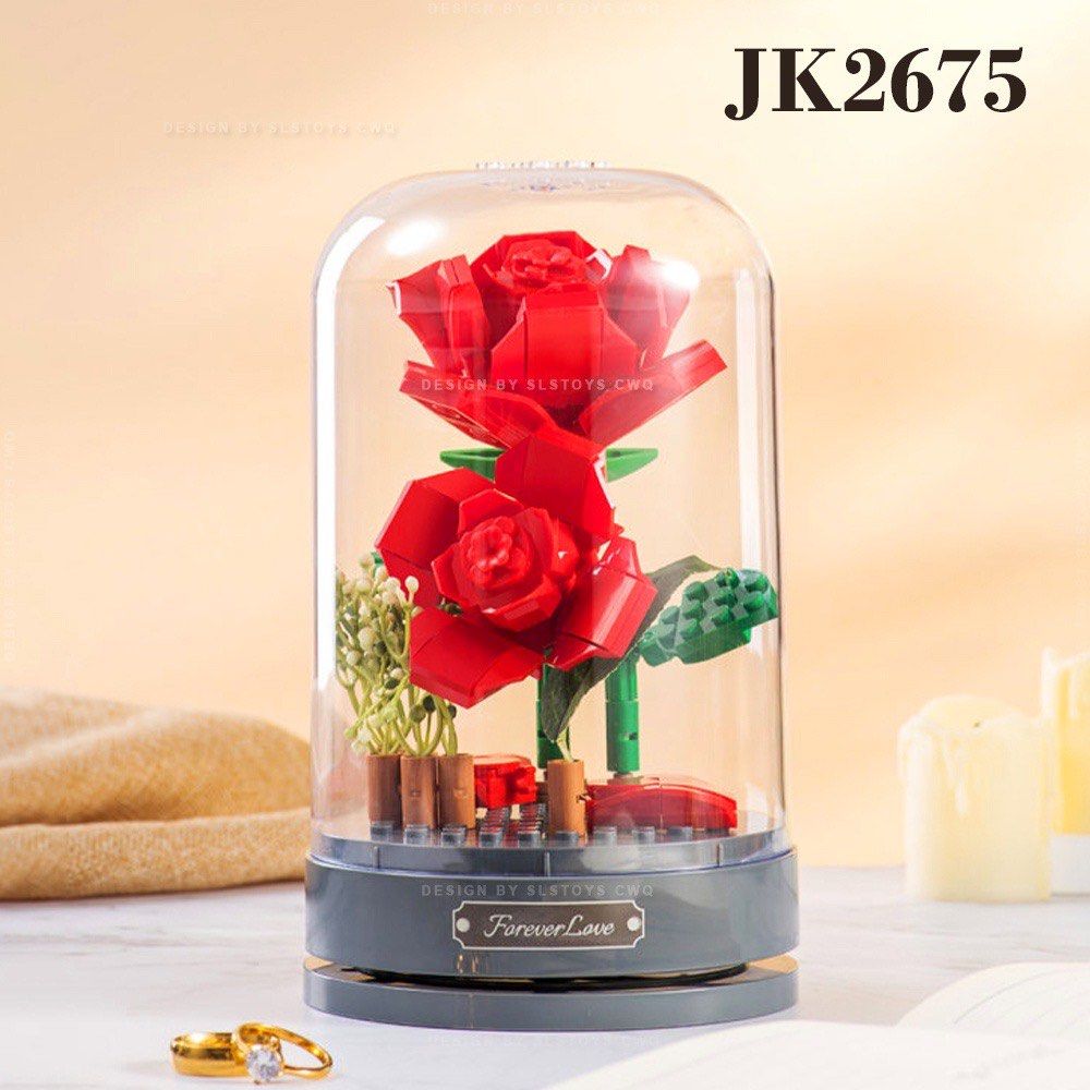 Brick Lego Artificial Red Rose Music box gift, Furniture & Home Living,  Home Decor, Artificial Plants & Flowers on Carousell