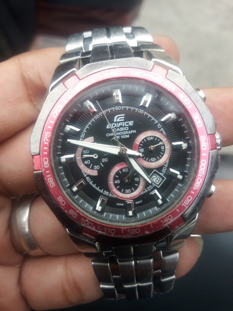 Casio edifice chronograph, Fesyen Pria, Jam Tangan di Carousell