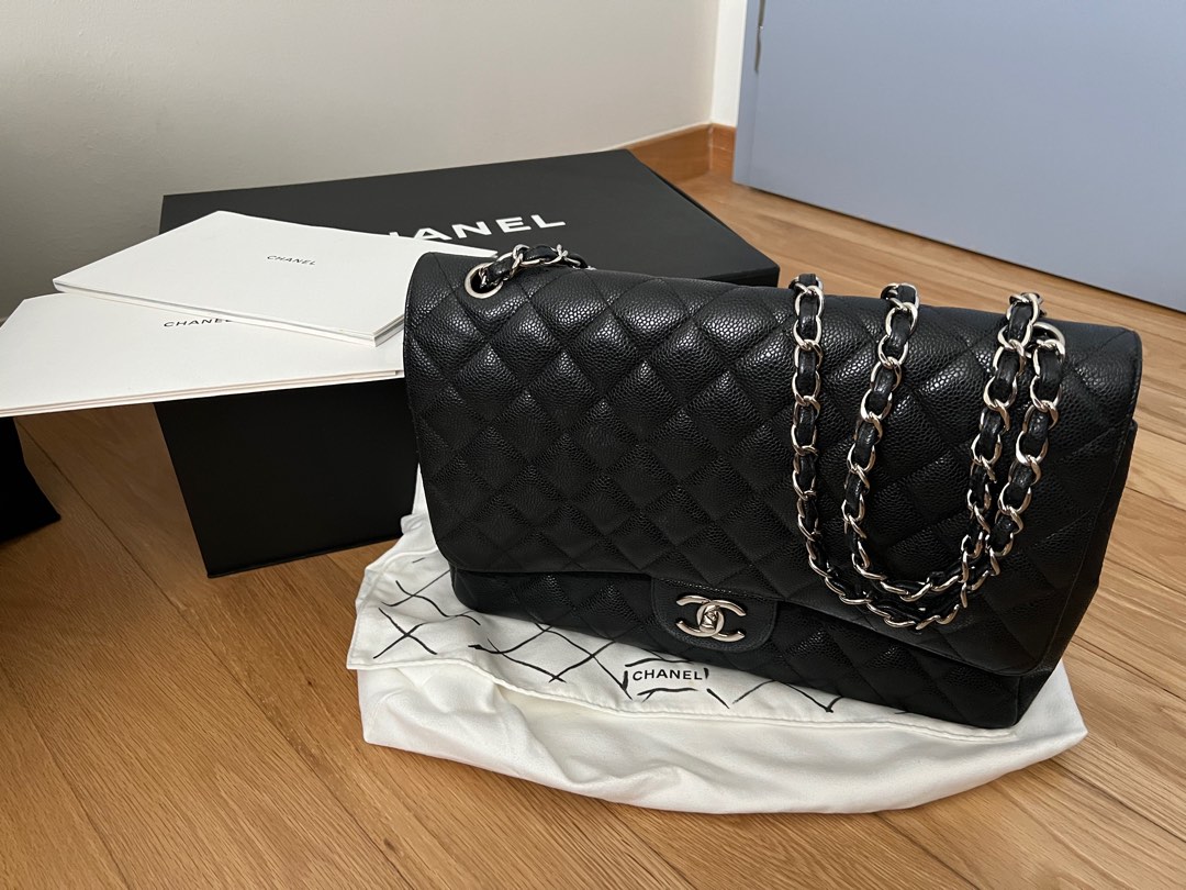 Chanel Classic Maxi double flap Caviar with SHW, Luxury, Bags & Wallets on  Carousell