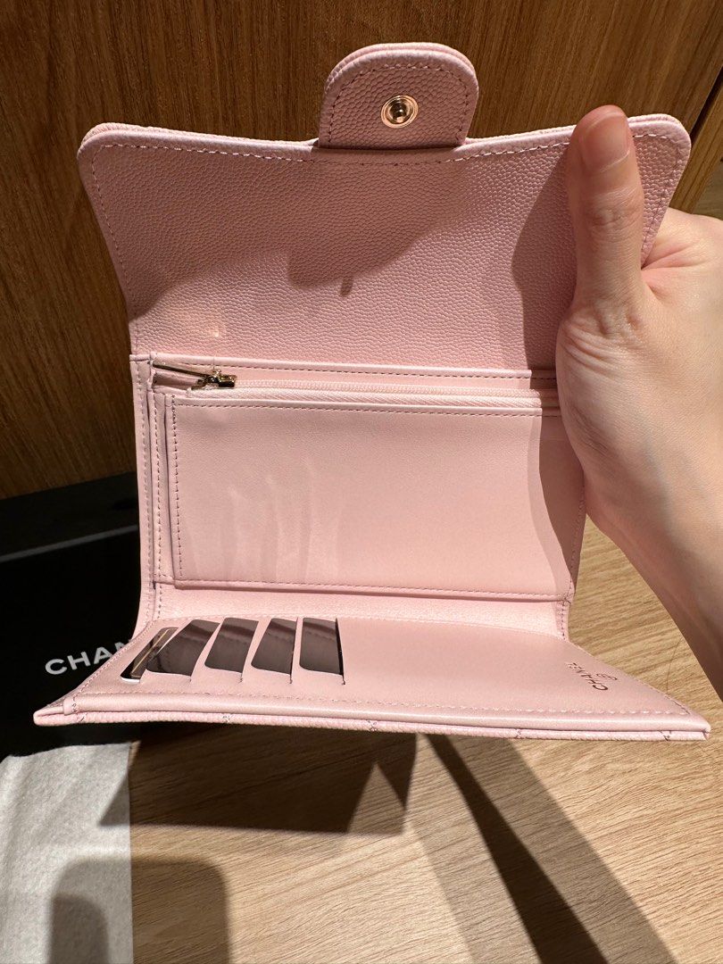 Chanel Classic Caviar Medium Flap Wallet 22P Pink in Gold Hardware, Luxury,  Bags & Wallets on Carousell