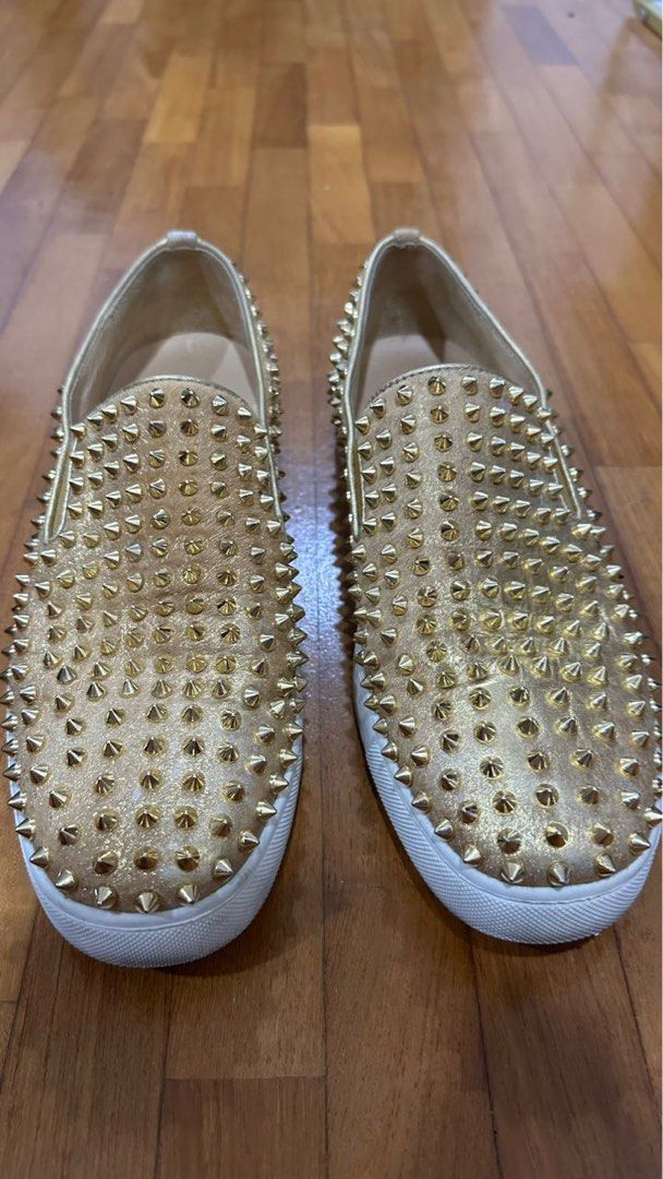 Gold top studded louboutins