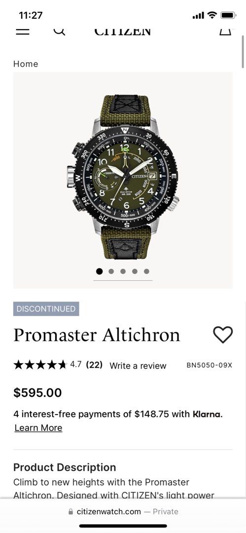 Citizen Promaster Altichron Men s Fashion Watches Accessories