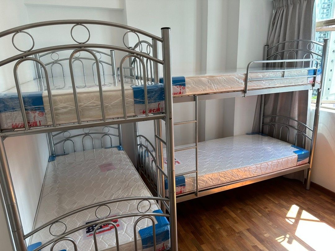 Classic Sturdy Steel Double Decker Bunk Bed