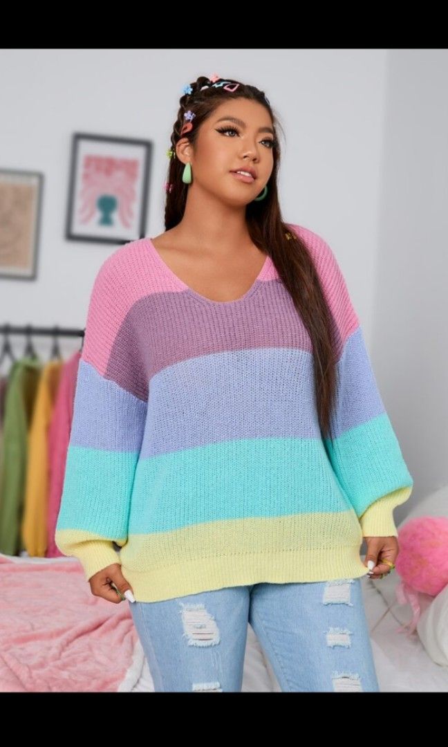 Rainbow oversized jumper hot sale