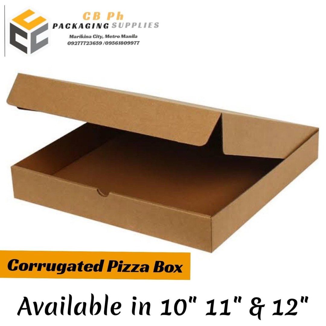 corrugated box die cut pizza box available in different inches! FREE print and delivery
