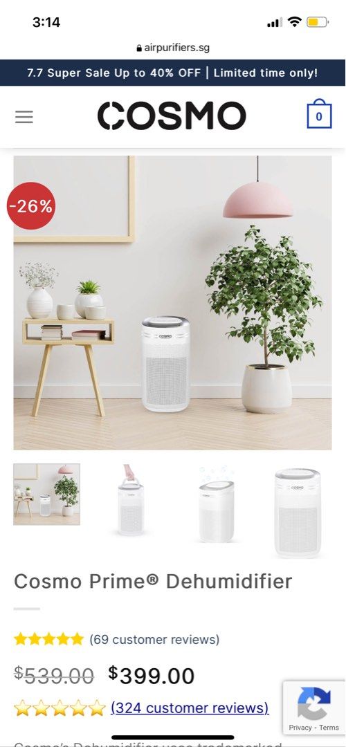 Cosmo air purifier coupon code deals