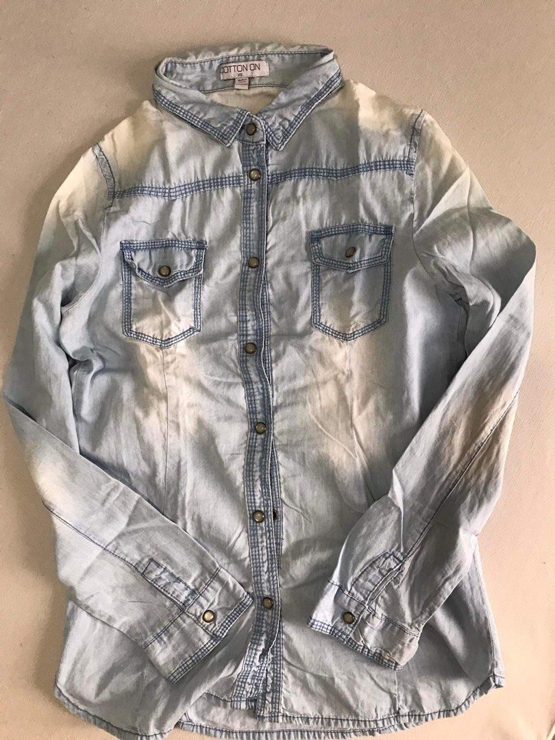 Cotton On Washed Denim Polo (Category: Longsleeves) located in Naic. Submitted by wolfkeith (Listing ID 1242238521, Image 1). Description: Denim Blue Polo Small Check out other clothings on my page!.